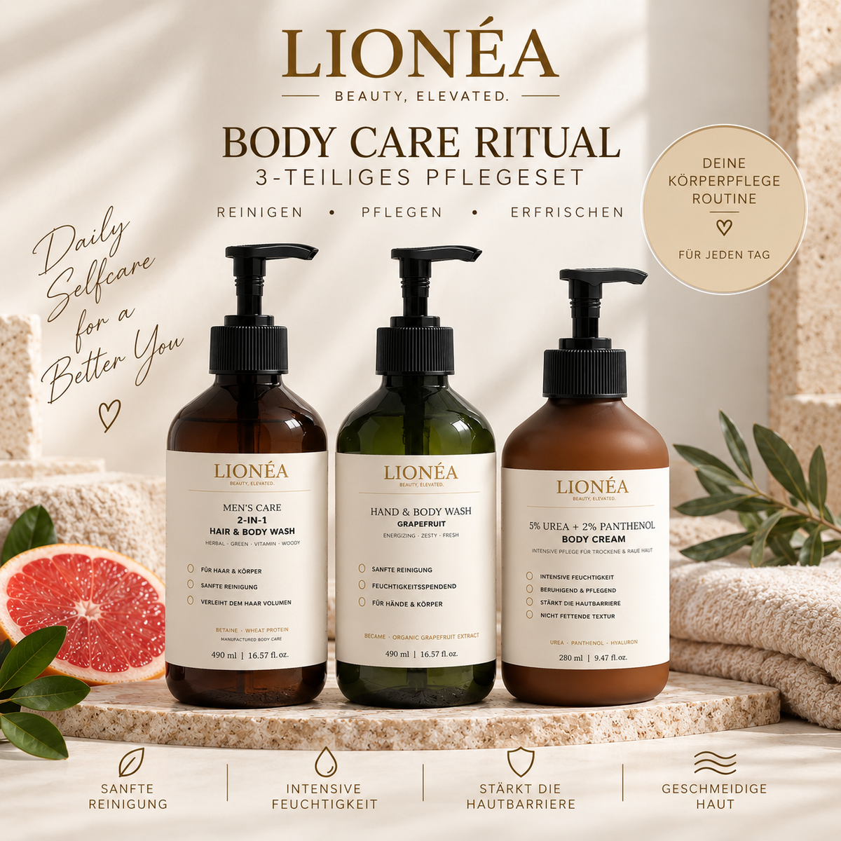 LIONÉA Body Care Ritual – 3-teiliges Pflegeset