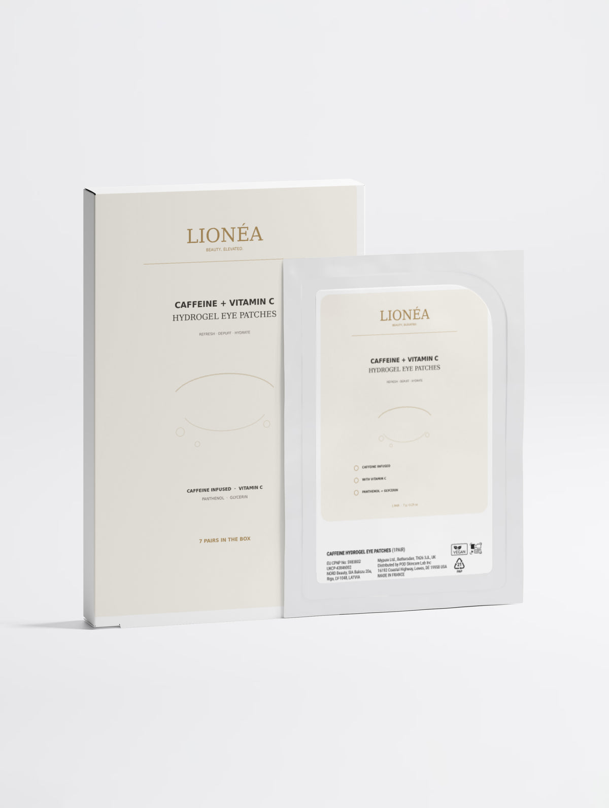 LIONÉA Caffeine + Vitamin C Hydrogel Eye Patches – 7 Paar